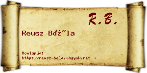Reusz Béla névjegykártya